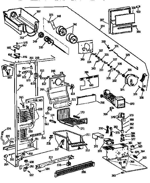 GE TFX24PRXAAA freezer section diagram