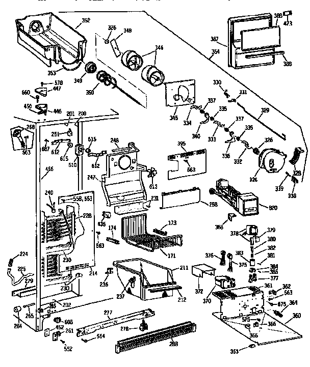 GE TFX27PFXAAA freezer section diagram