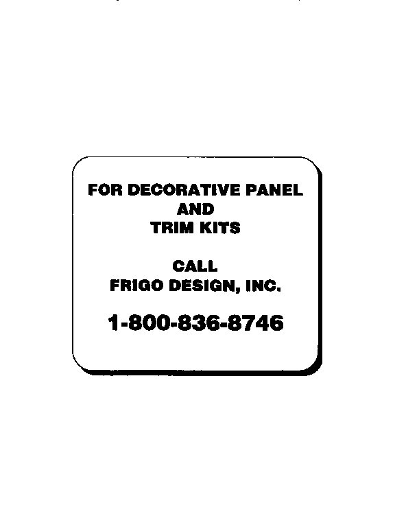 GE TFX22JWXAAA decorative door panels- customer contact parts direct diagram