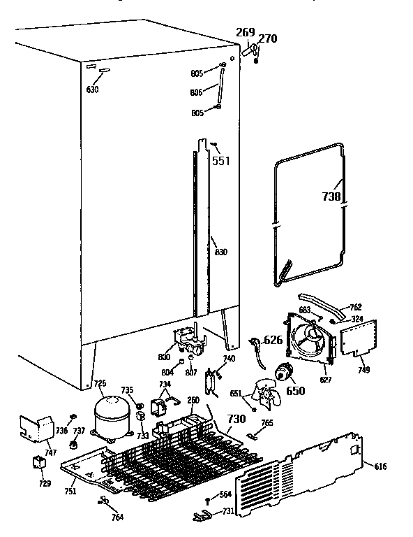 GE TFX22JWXAAA refrigerator unit diagram