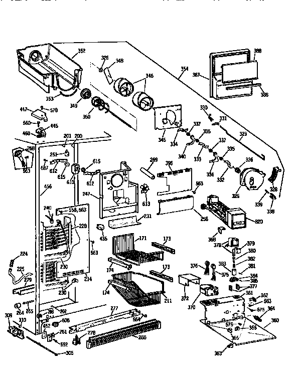 GE TPX21PRXAWW freezer section diagram