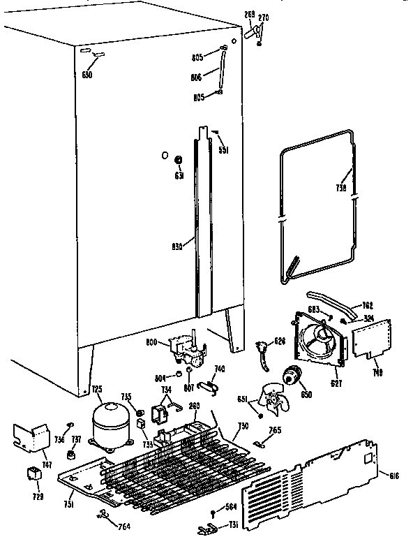 GE TFX24VRSAWH refrigerator unit diagram