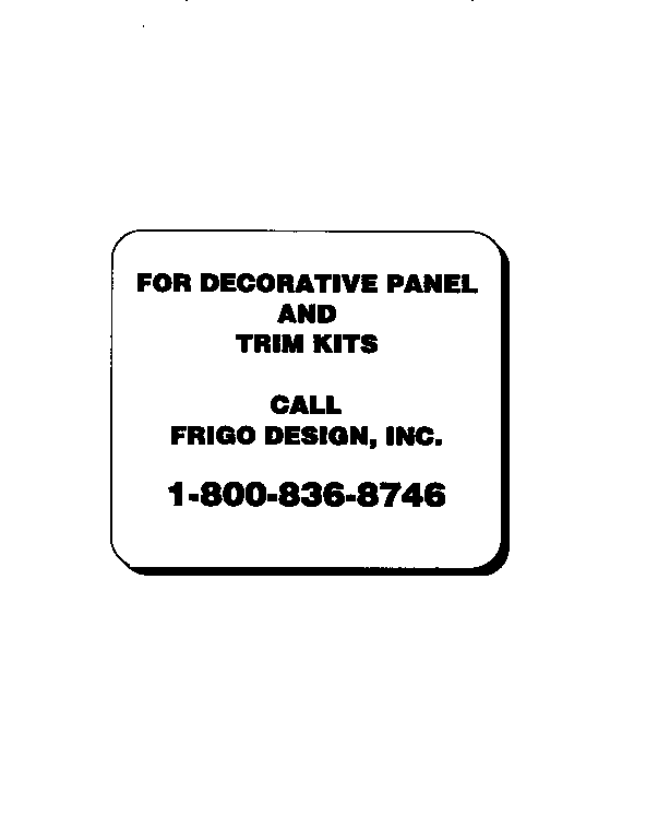 GE TFX20JAXAAA decorative door panels- customer contact parts direct diagram