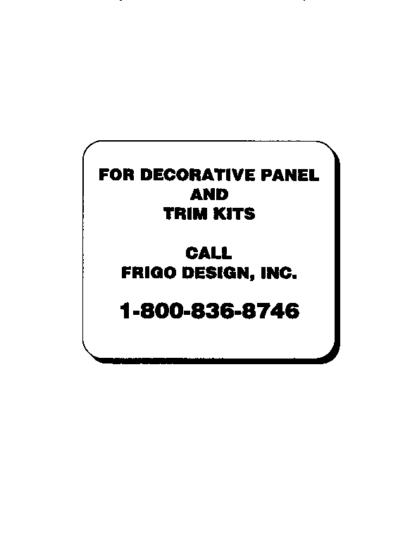 GE TFX20JAXAWW decorative door panels- customer contact parts direct diagram