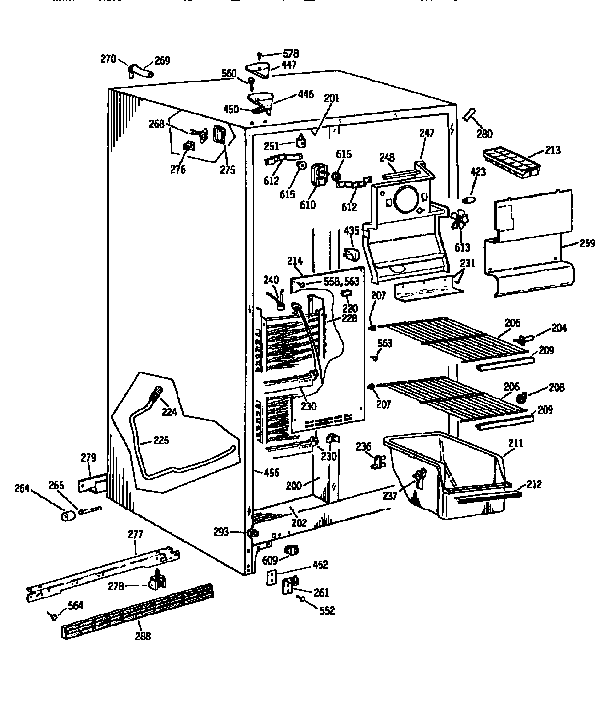 GE TFX20JAXAWW freezer secttion diagram