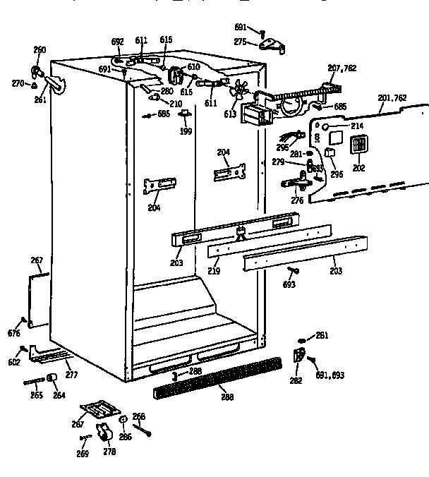 GE TBX21JATMRAD cabinet diagram