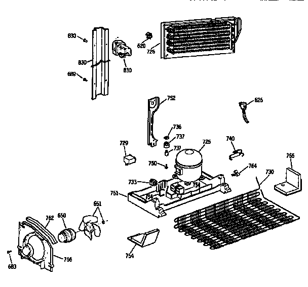 GE TBX21JATMRAD unit assembly diagram