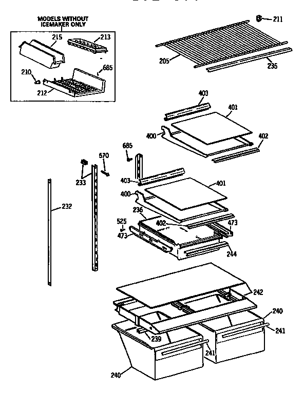 GE TBX18JATJRWH shelf diagram