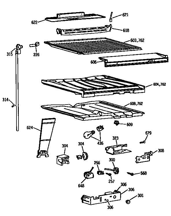 GE TBX18JATJRWH compartment separator diagram