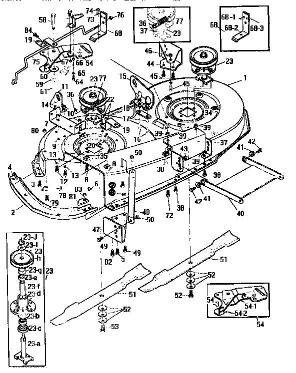 Craftsman 536252570 pre-painted deck assembly diagram