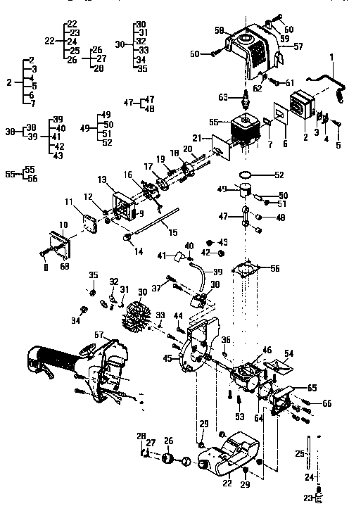 McCulloch MAC284S 12-400128-77 powerhead assembly diagram