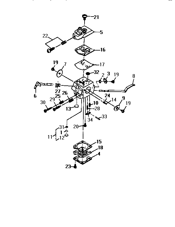 McCulloch MAC284S 12-400128-77 carburetor assembly diagram