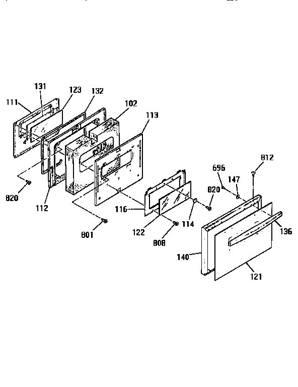 Kenmore 91193458590 door section diagram