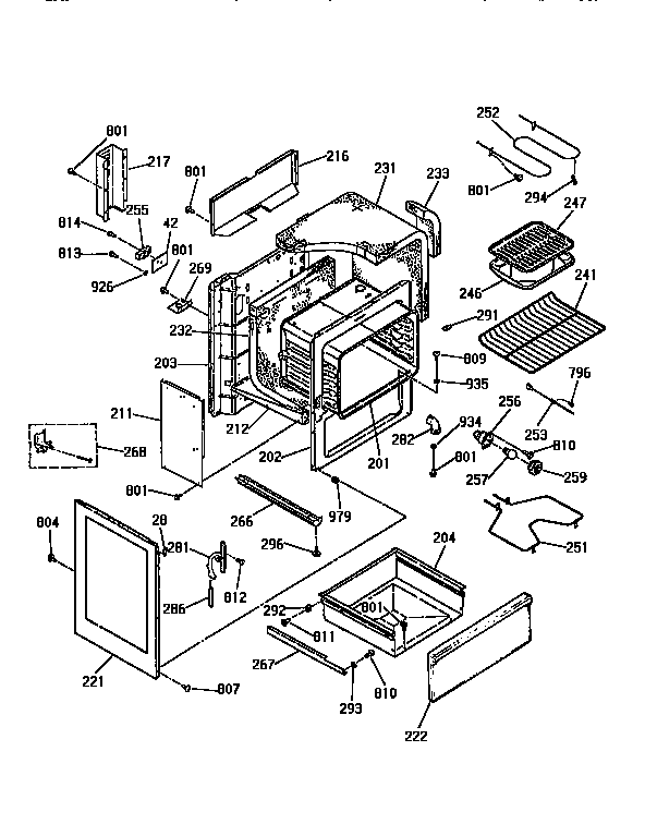 Kenmore 91195455590 body section diagram