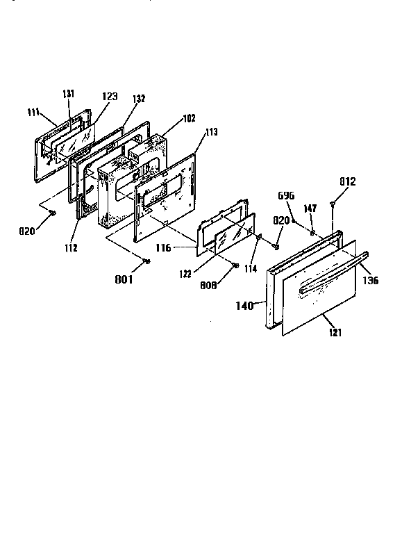 Kenmore 91195455590 door section diagram