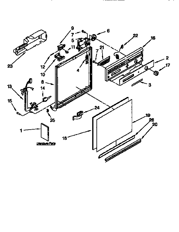 Kenmore 6651674992 frame and console parts diagram
