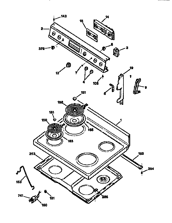 GE JBP48GV1 control top diagram