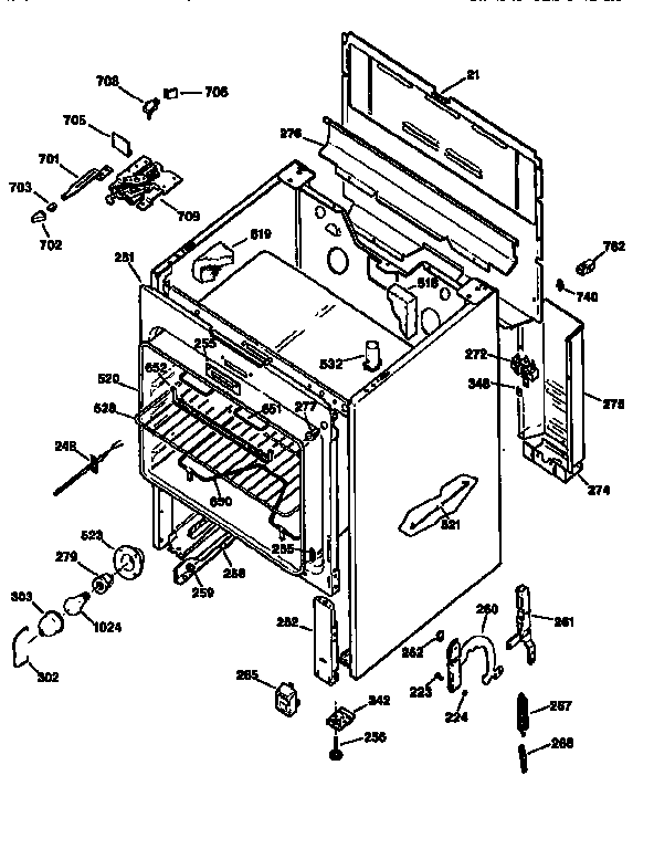 GE JBP48GV1 oven assembly diagram