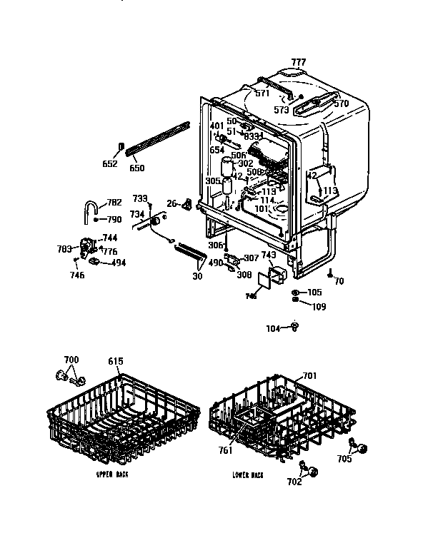 GE GSD730X-66WW tub diagram
