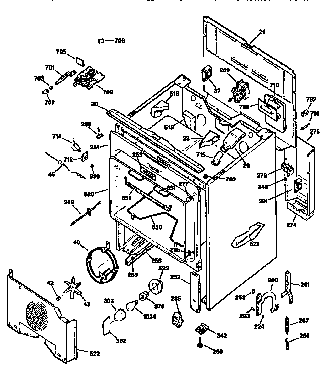 GE JBP95GV1 oven assembly diagram