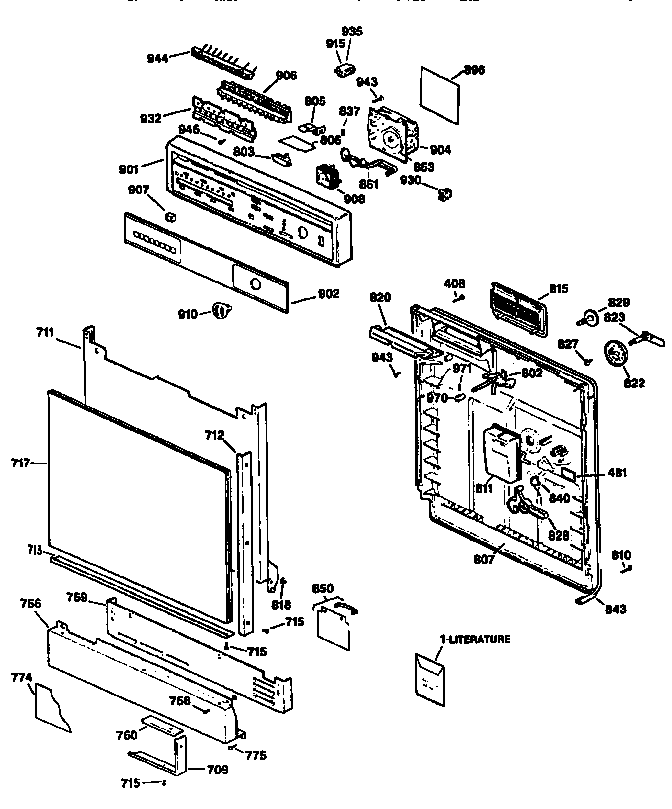 GE GSD800X-66BA control panel diagram