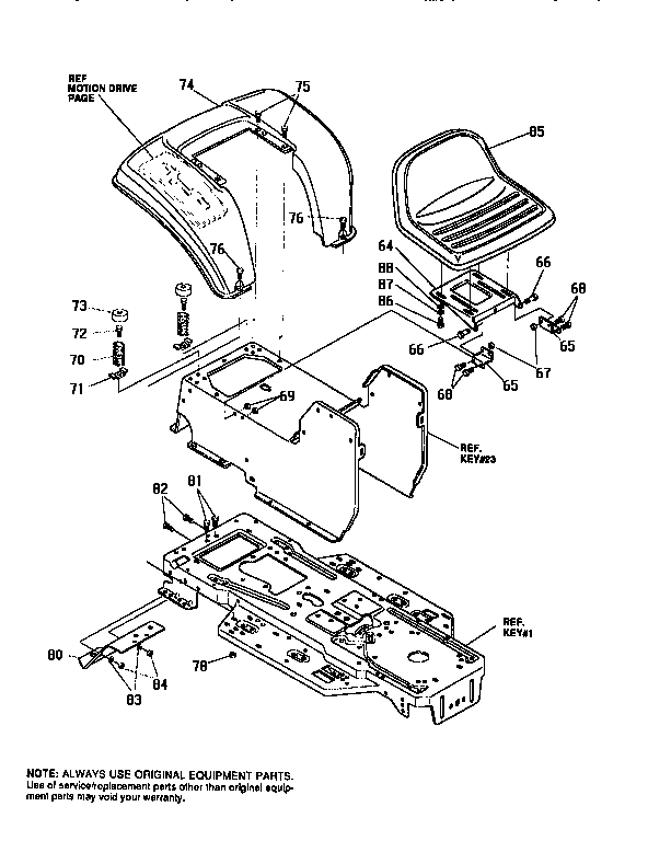 Craftsman 536252571 chassis & hood assembly diagram