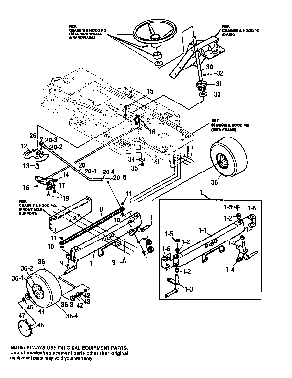 Craftsman 536252571 front steering assembly diagram