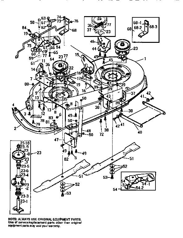 Craftsman 536252571 pre-painted deck assembly diagram