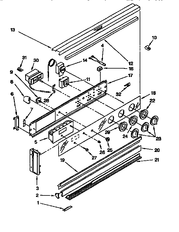 Kenmore 6654428998 control panel diagram