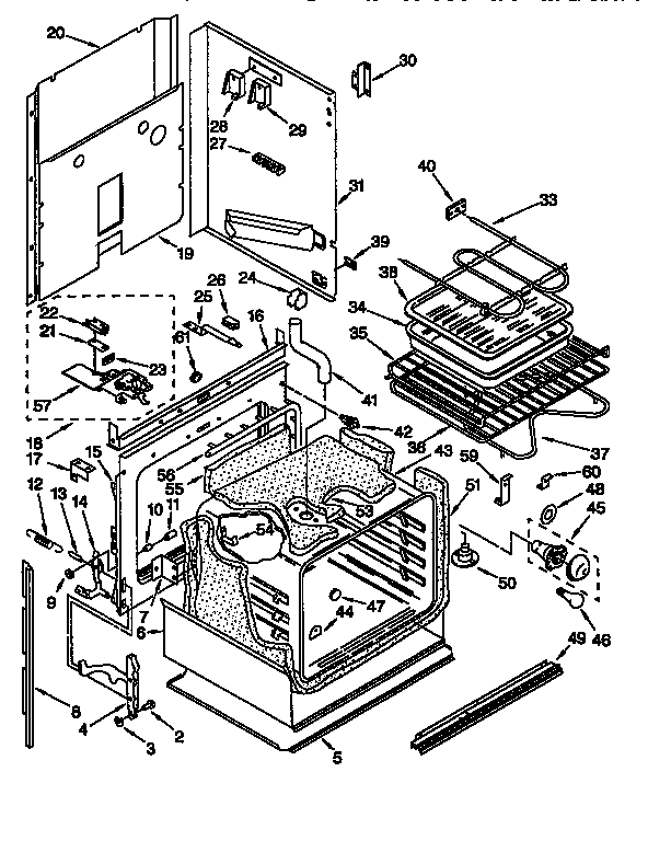 Kenmore 6654428998 upper oven diagram