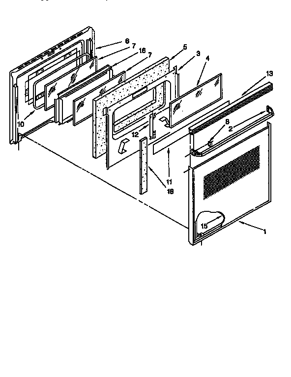 Kenmore 6654428998 upper oven door diagram