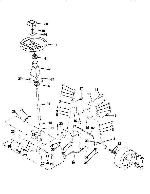 Craftsman 917254861 steering assembly diagram