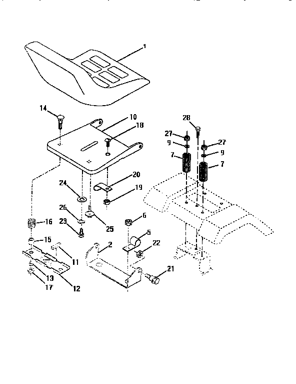 Craftsman 917254861 seat assembly diagram