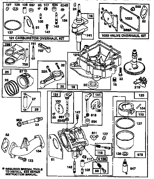 Craftsman 917252512 overhaul kits diagram