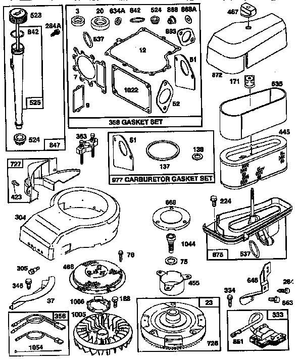 Craftsman 917252512 gasket kits diagram