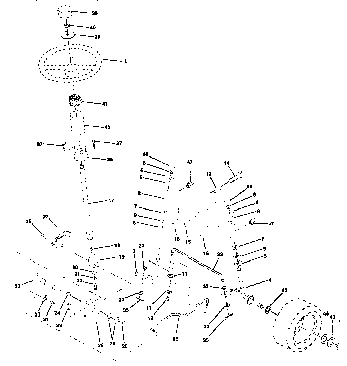 Craftsman 917255441 steering assembly diagram