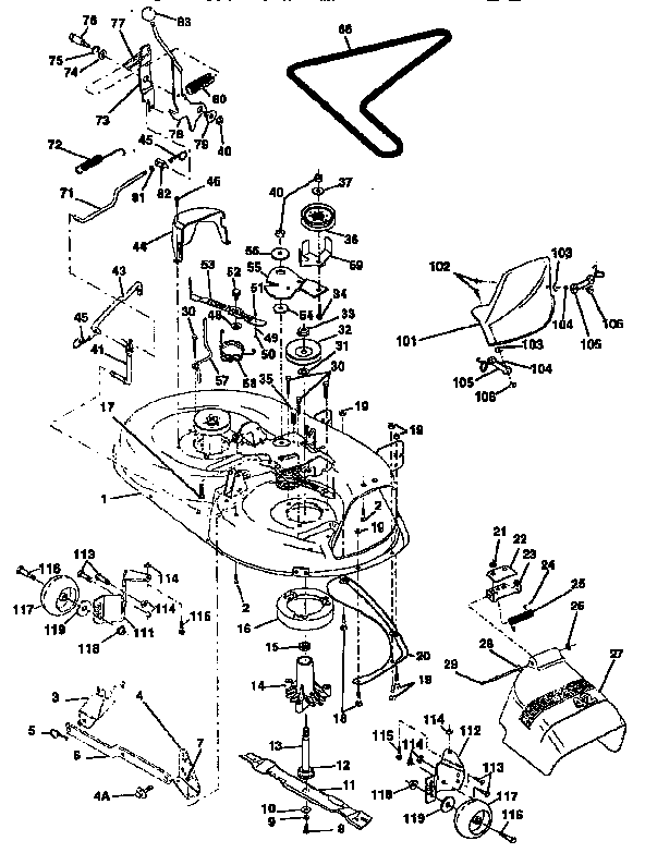 Craftsman 917255441 42" mower deck diagram