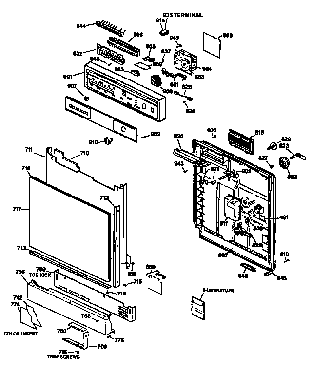 GE GSD1206T64BA control panel diagram