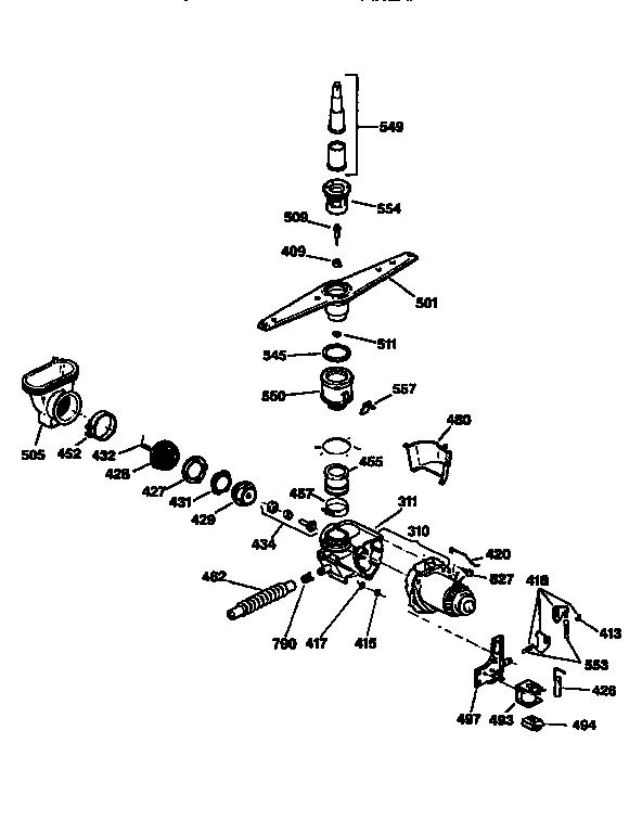 GE GSD880T-64WW motor-pump mechanism diagram