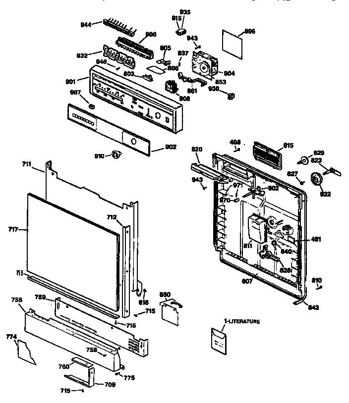 GE GSD850T-64 control panel diagram
