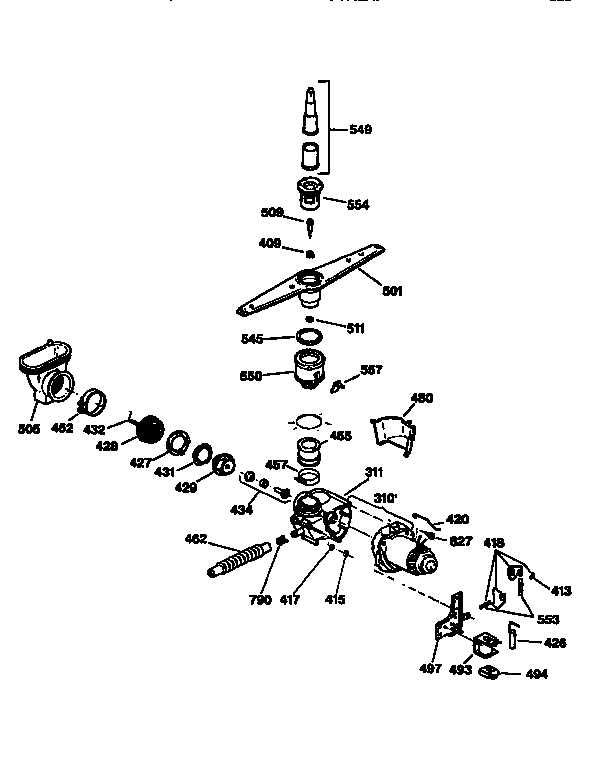 GE GSD850T-64 motor-pump mechanism diagram