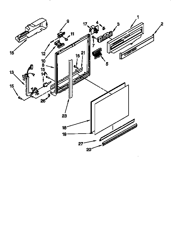 Whirlpool DU980QPDZ0 frame and console diagram