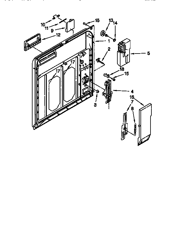 Whirlpool DU980QPDZ0 inner door diagram