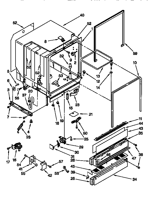 Whirlpool DU980QPDZ0 tub assembly diagram