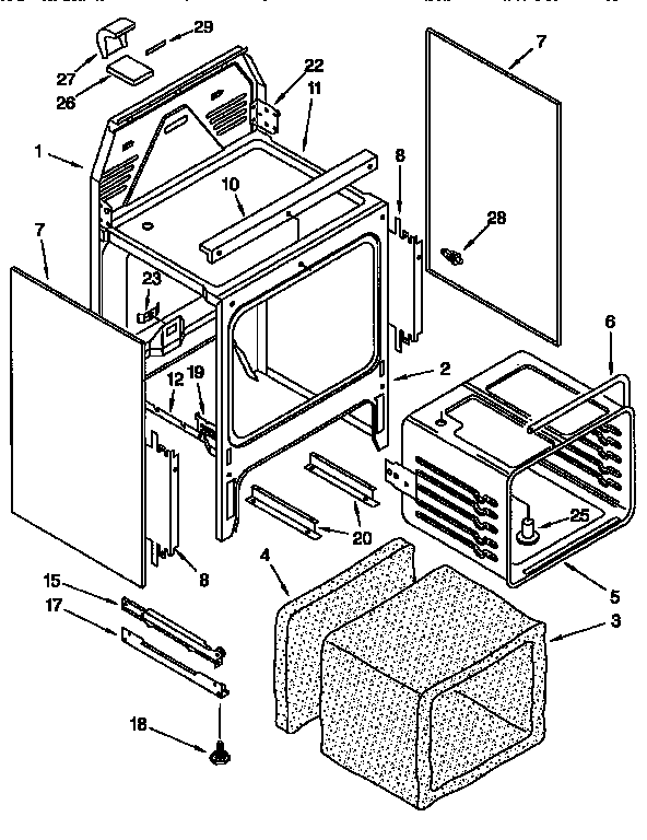 KitchenAid KERC507YWH2 oven chassis diagram