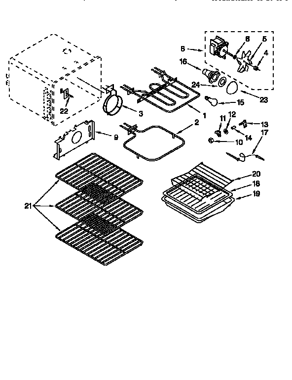 KitchenAid KERC507YWH2 oven assembly diagram
