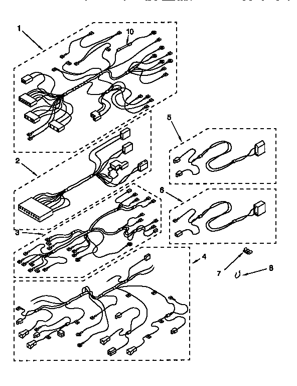 KitchenAid KERC507YWH2 wiring harnesses diagram