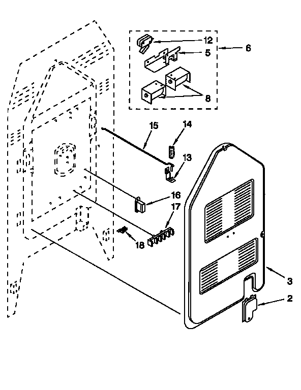 KitchenAid KERC507YWH2 rear chassis diagram