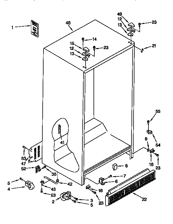 Kenmore 1069555751 cabinet assembly diagram