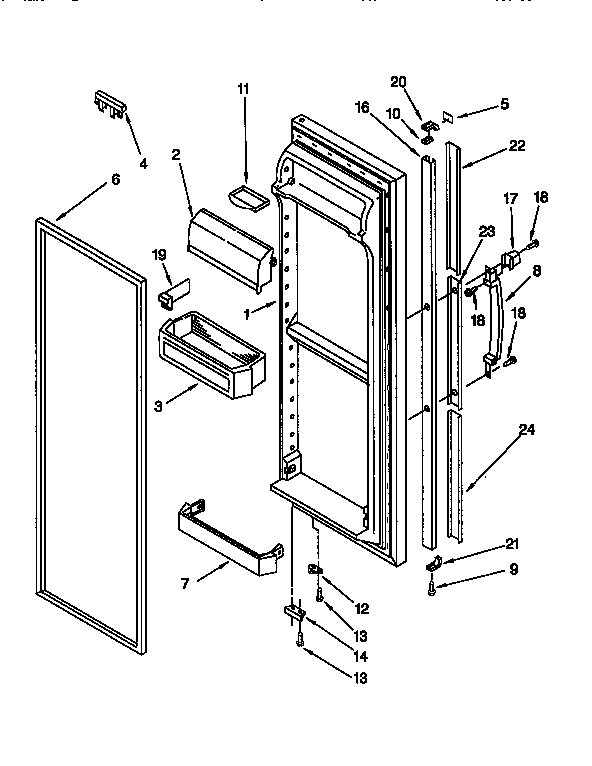 Kenmore 1069555751 refrigerator door diagram
